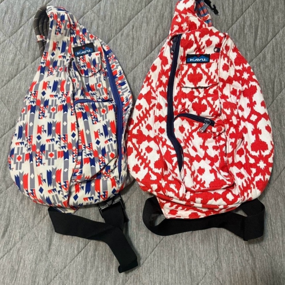 Two KAVU Patterned Sling Bags